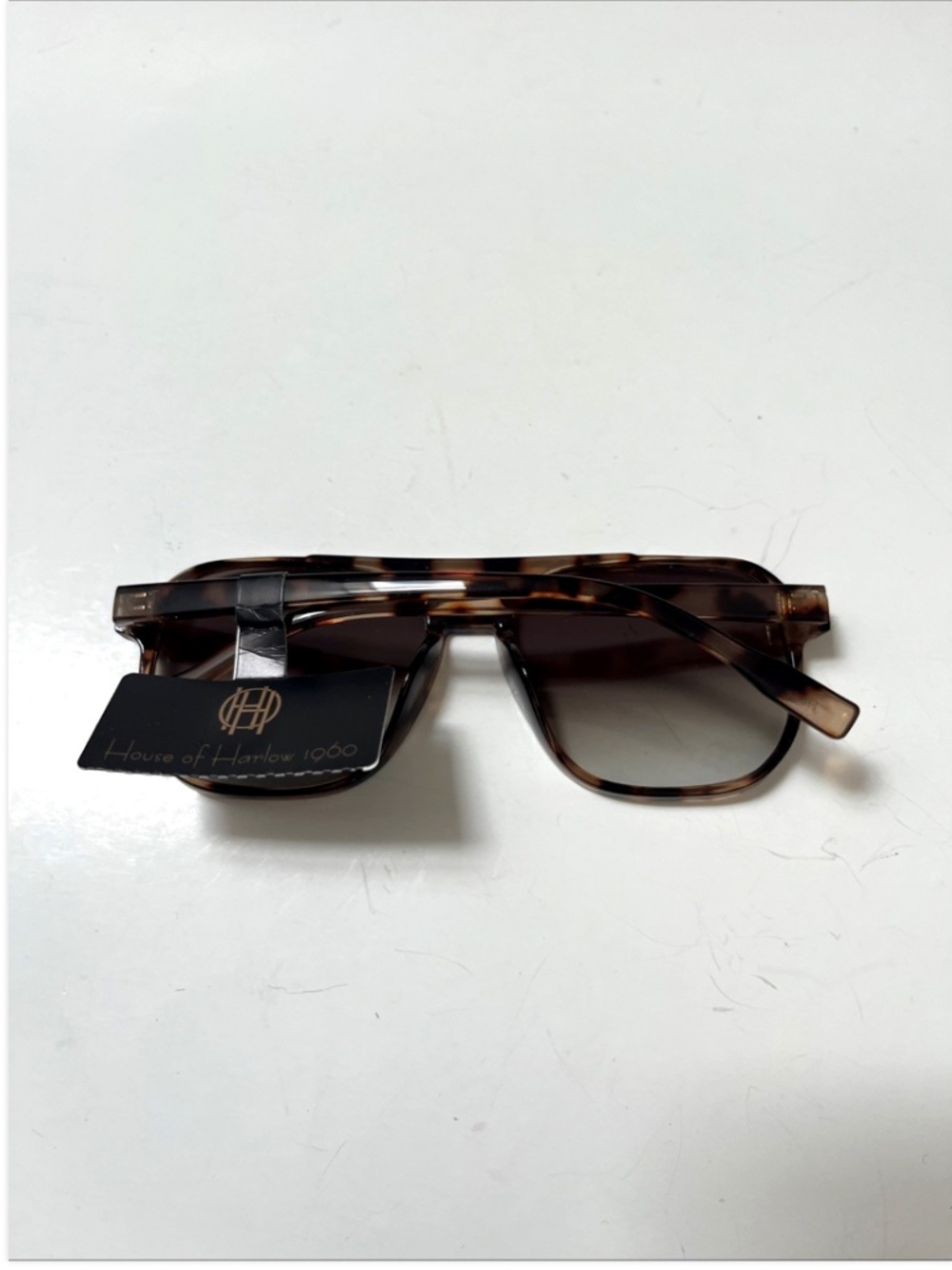 House of Harlow 1960 Aviator Sunglasses Double Bridge NWT Tortoise Shell Brown - Picture 8 of 9